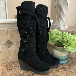 BearPaw Knee High Wedge Boots